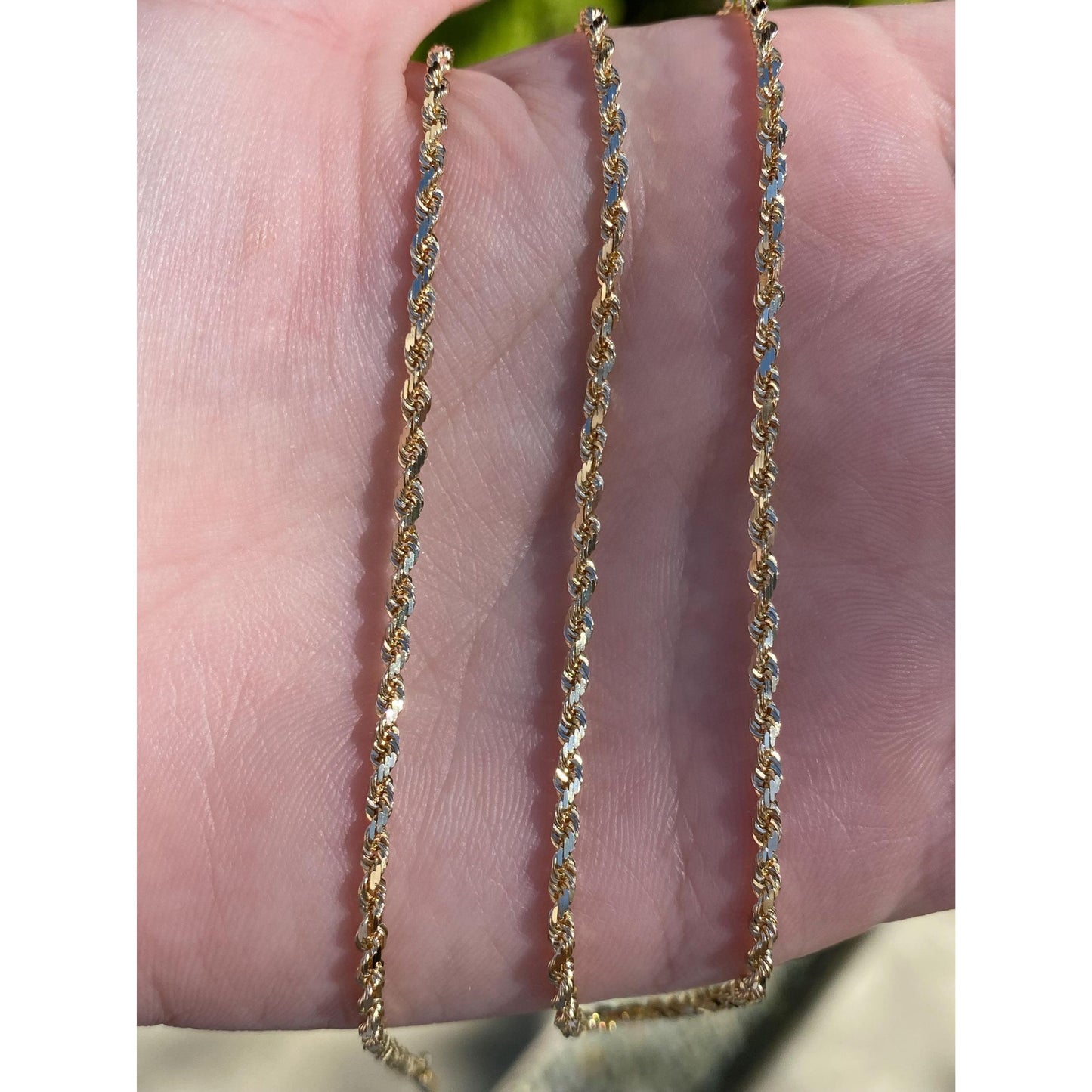 Vintage Solid 14k Yellow Gold Rope Chain Necklace - 24 inches