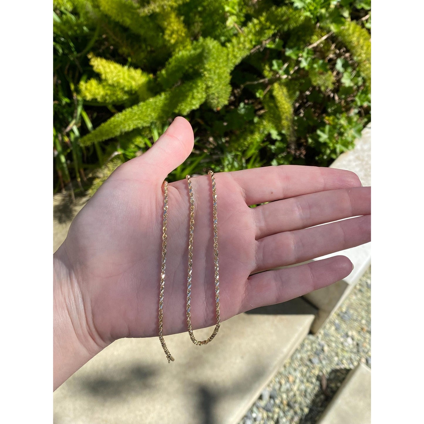 Vintage Solid 14k Yellow Gold Rope Chain Necklace - 24 inches