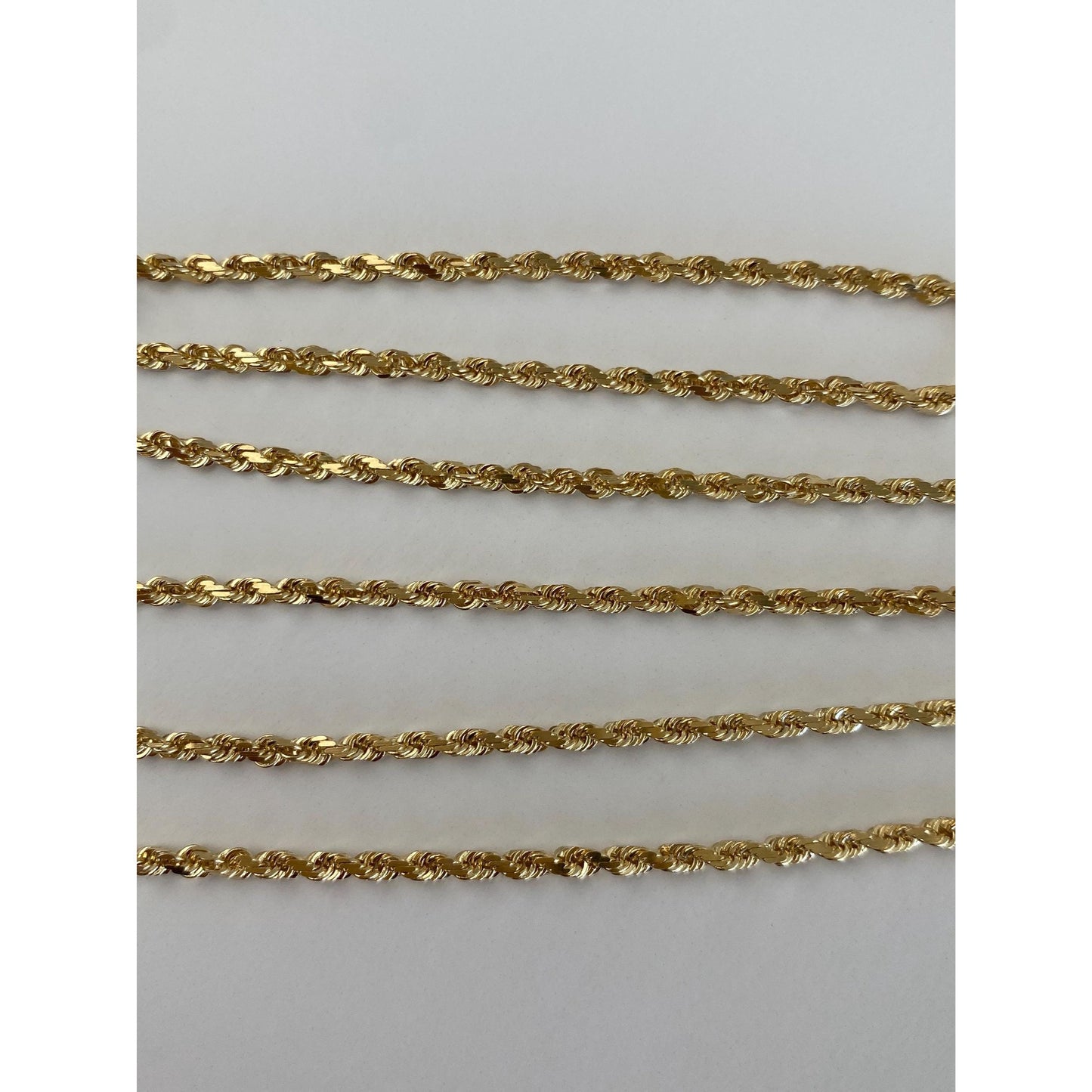Vintage Solid 14k Yellow Gold Rope Chain Necklace - 24 inches