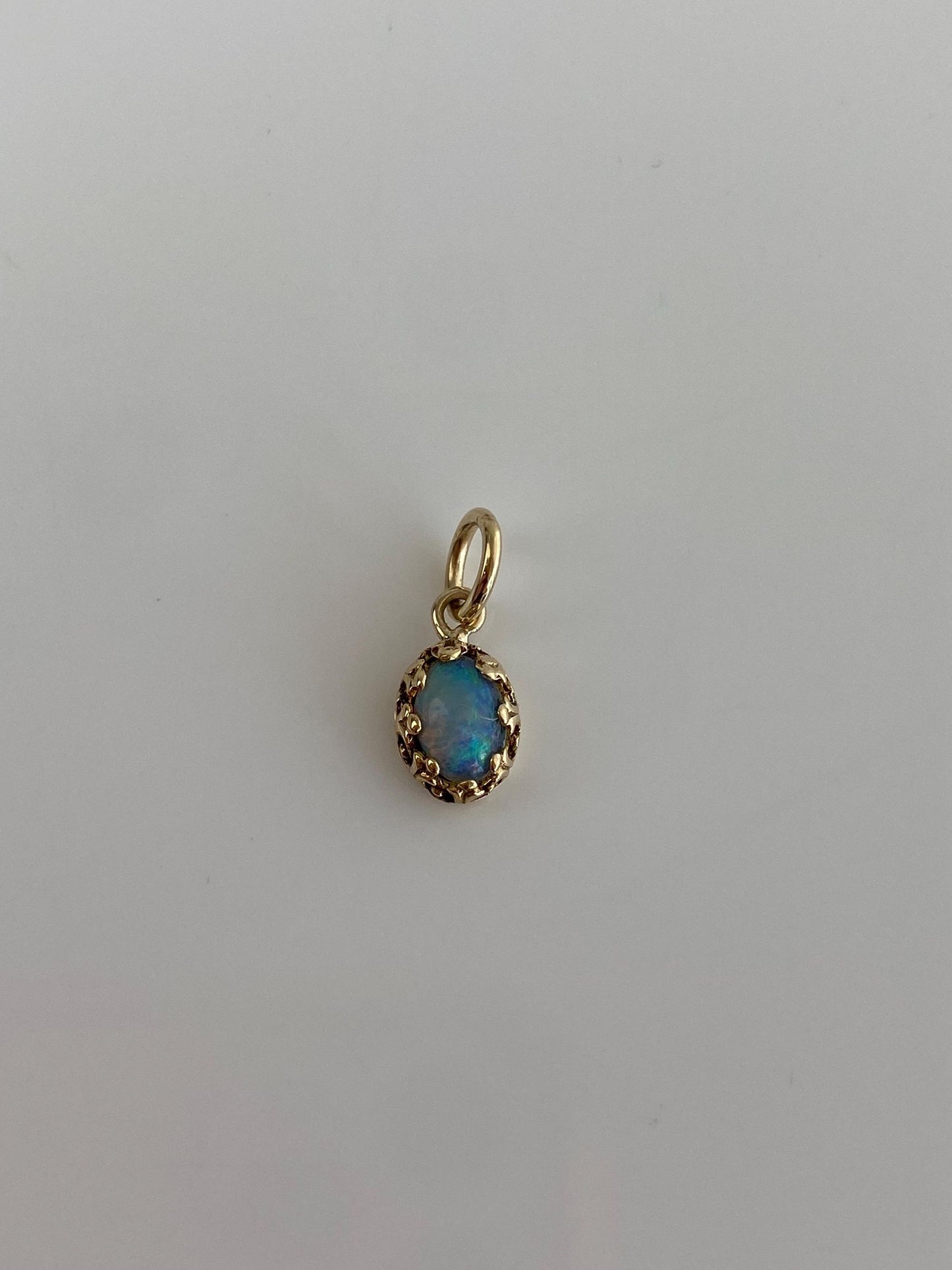 Vintage Solid 14k Yellow Gold Opal Charm