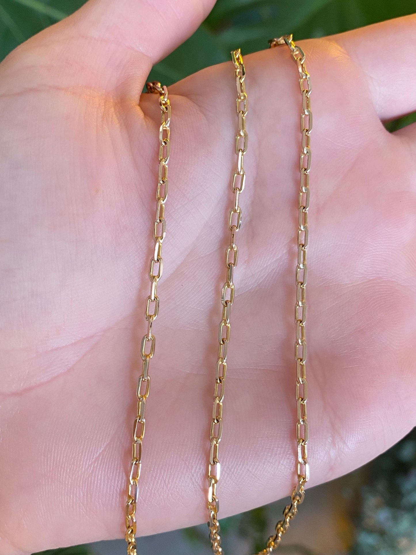 Vintage Solid 9k Yellow Gold Biker Link Chain Necklace - 24.5 inches