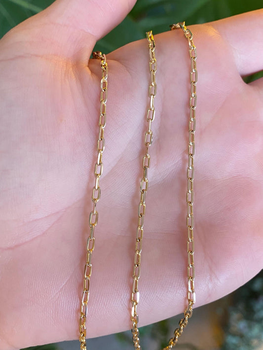 Vintage Solid 9k Yellow Gold Biker Link Chain Necklace - 24.5 inches
