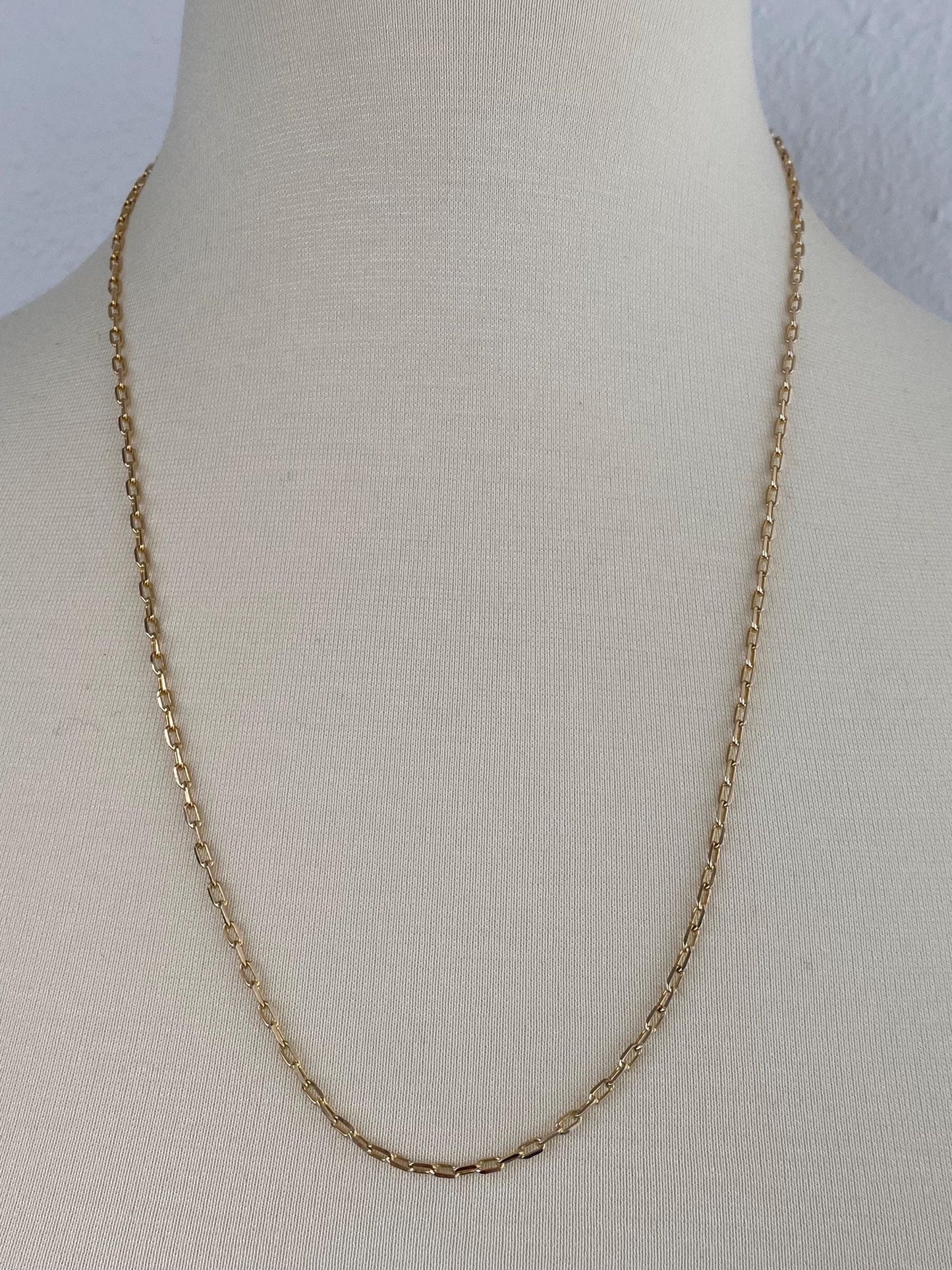 Vintage Solid 9k Yellow Gold Biker Link Chain Necklace - 24.5 inches