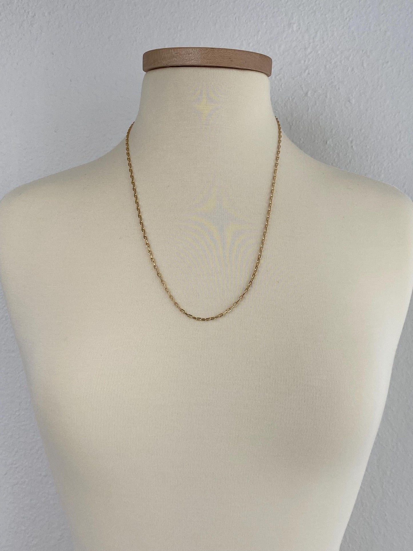 Vintage Solid 9k Yellow Gold Biker Link Chain Necklace - 24.5 inches