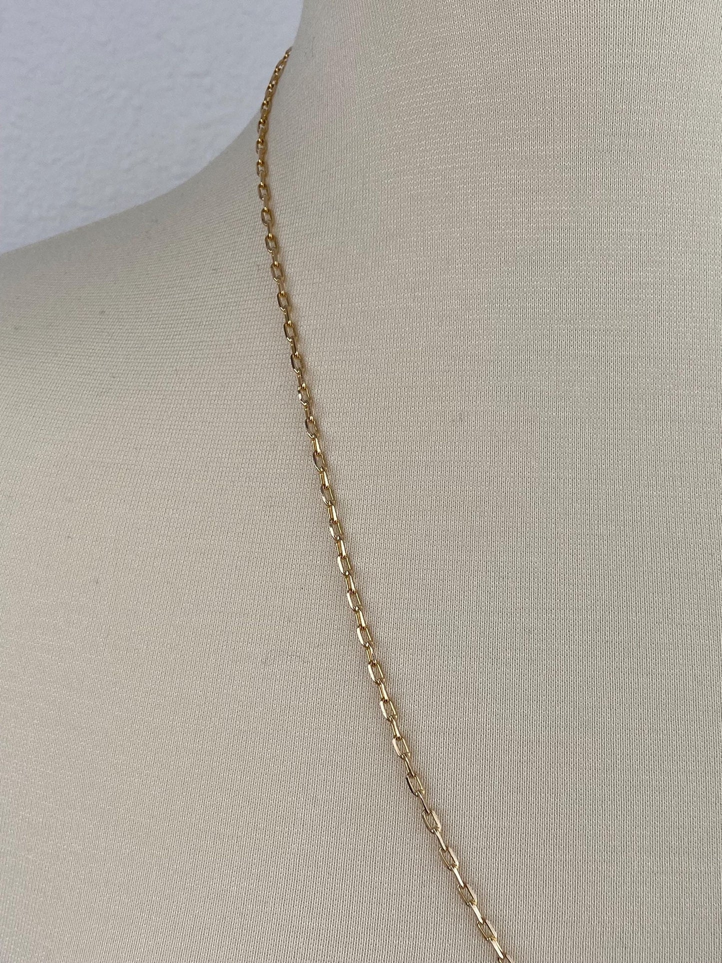 Vintage Solid 9k Yellow Gold Biker Link Chain Necklace - 24.5 inches