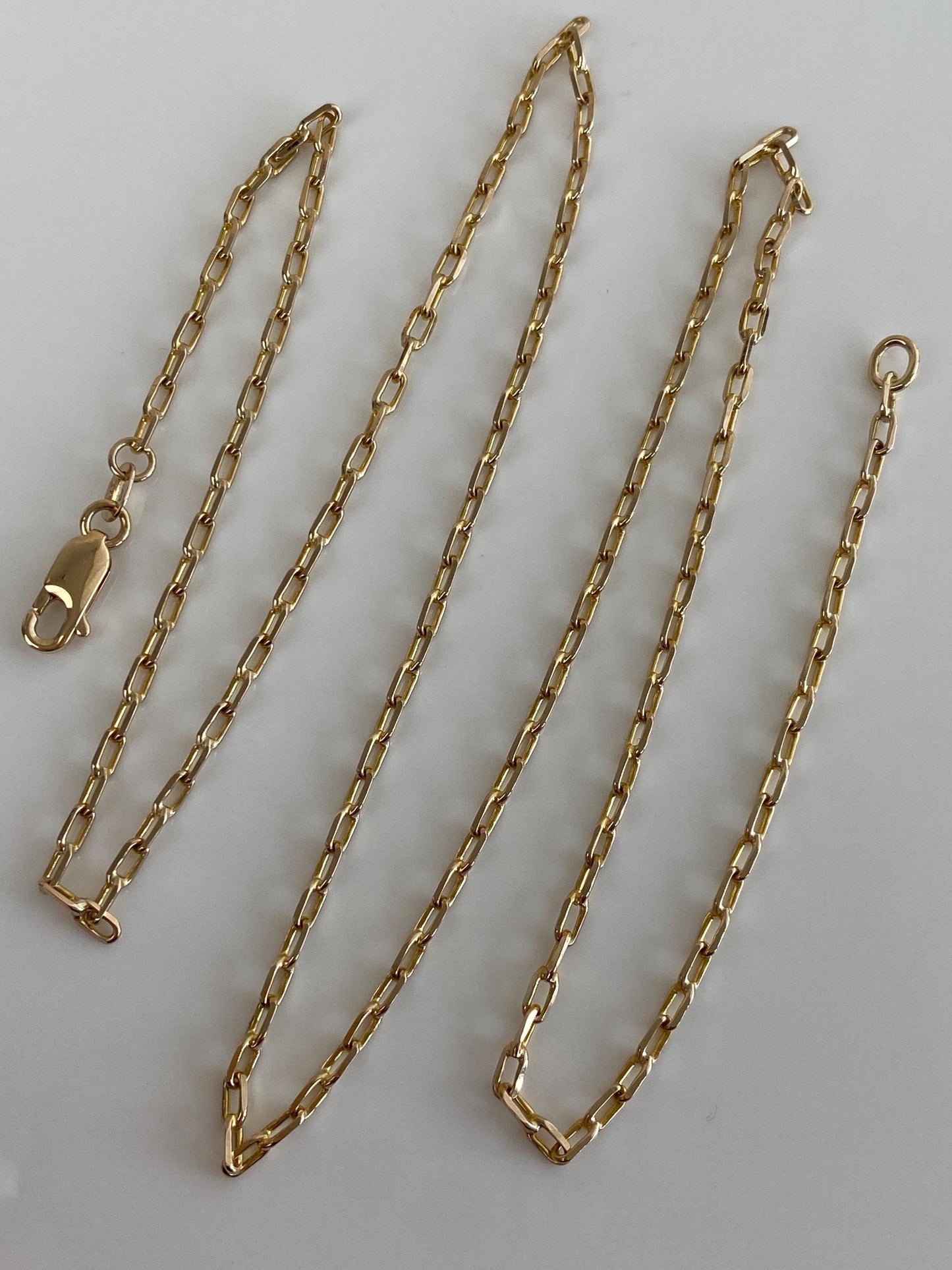 Vintage Solid 9k Yellow Gold Biker Link Chain Necklace - 24.5 inches