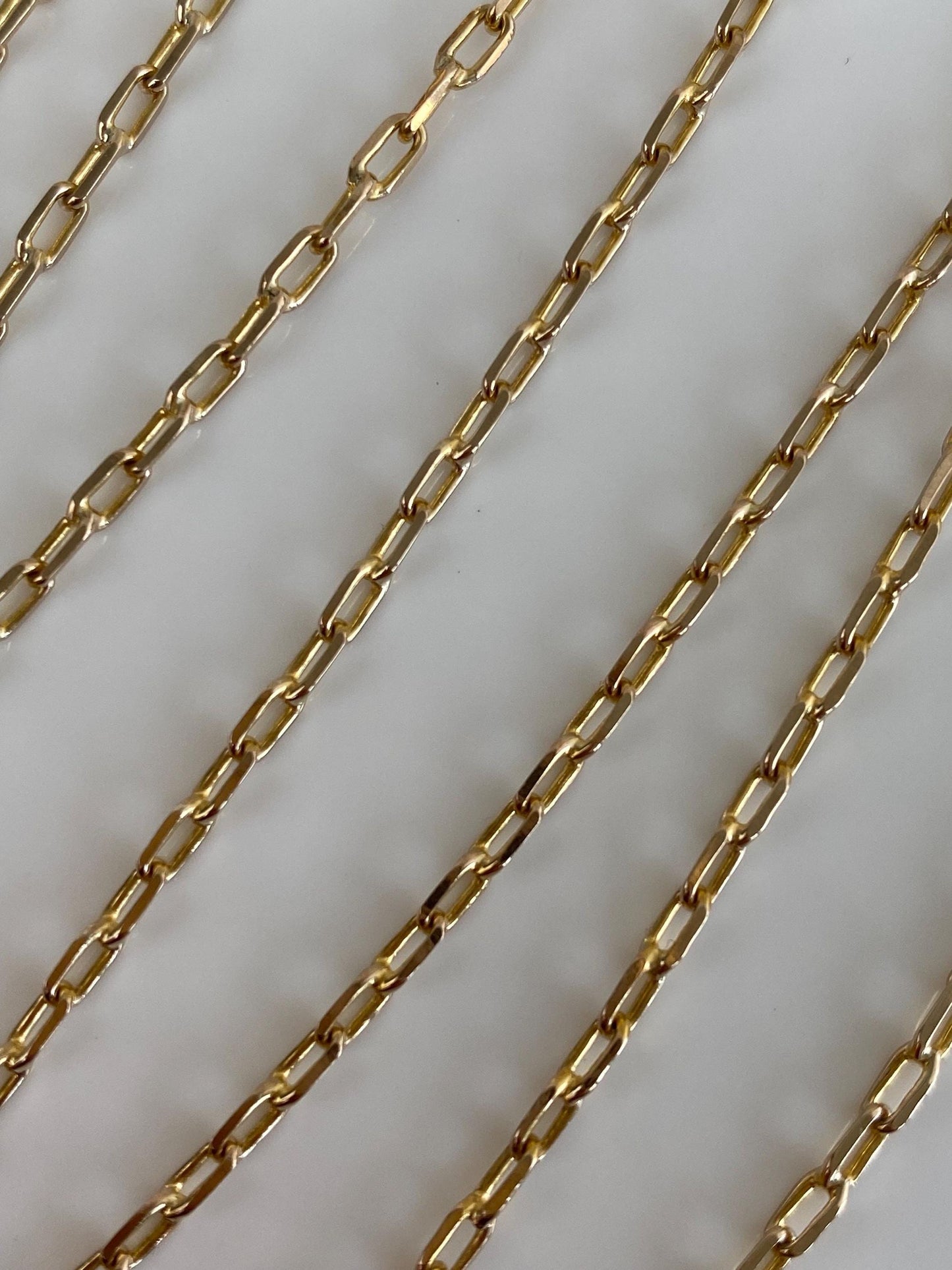 Vintage Solid 9k Yellow Gold Biker Link Chain Necklace - 24.5 inches