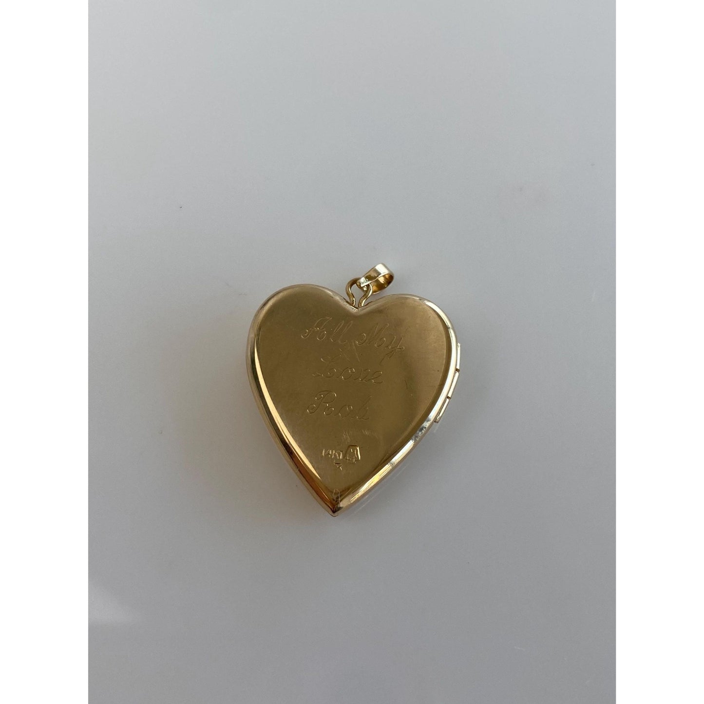 Vintage Solid 14k Yellow Gold Double Hearts Design Heart Locket Charm