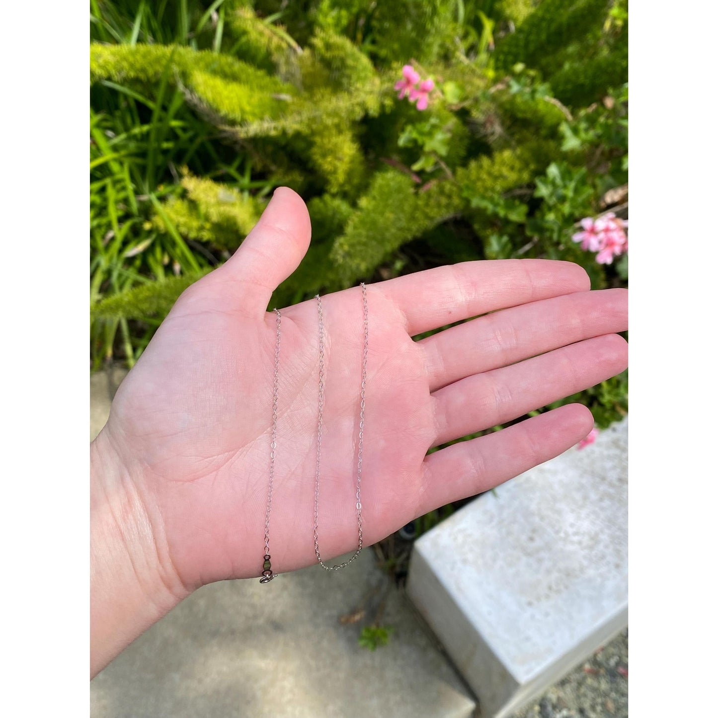 Vintage Solid 14k White Gold Cable Link Chain Necklace - 15.75 inches