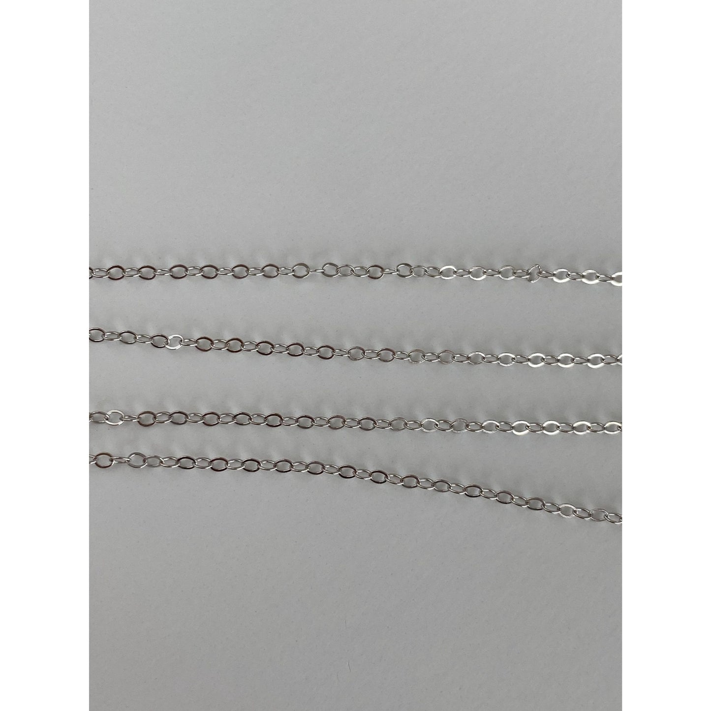 Vintage Solid 14k White Gold Cable Link Chain Necklace - 15.75 inches