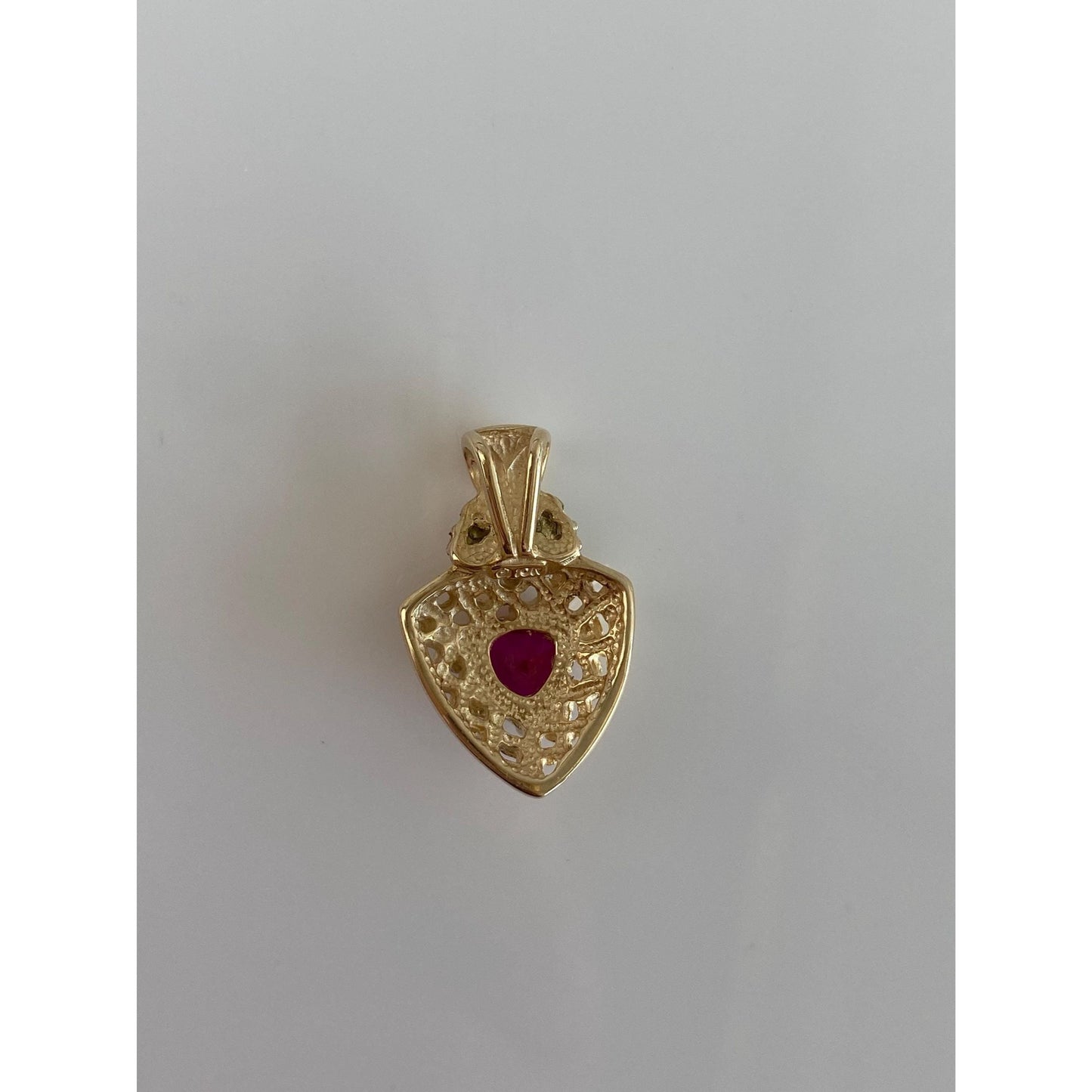 Vintage Solid 10k Black Hills Gold Ruby Charm