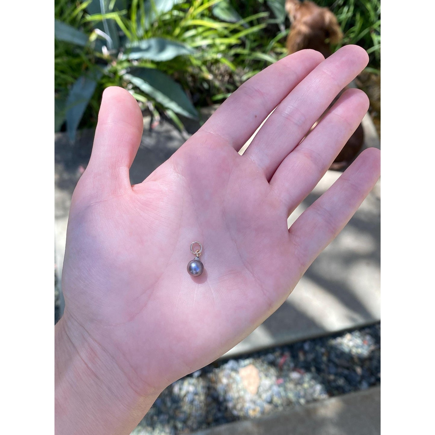 Vintage Solid 14k Yellow Gold Peacock Pearl Charm