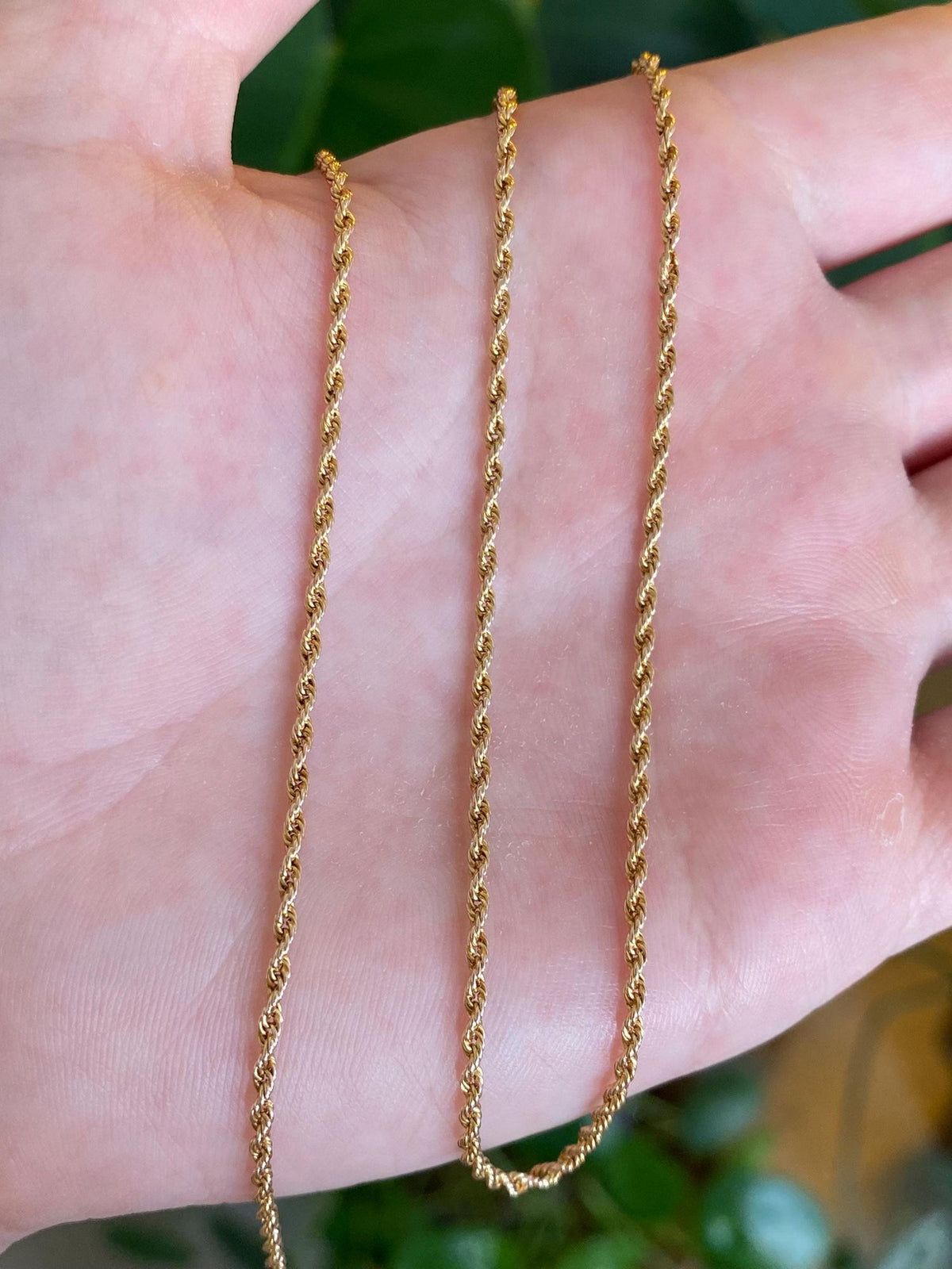 Vintage Solid 14k Yellow Gold Rope Chain Necklace - 21 inches