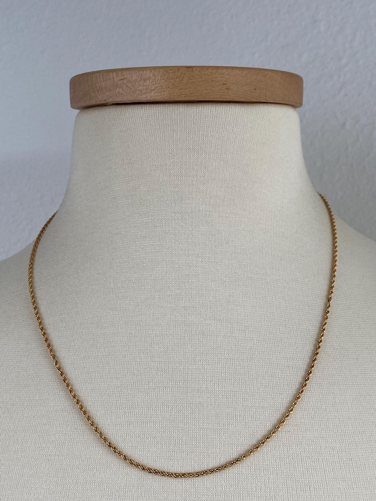 Vintage Solid 14k Yellow Gold Rope Chain Necklace - 21 inches
