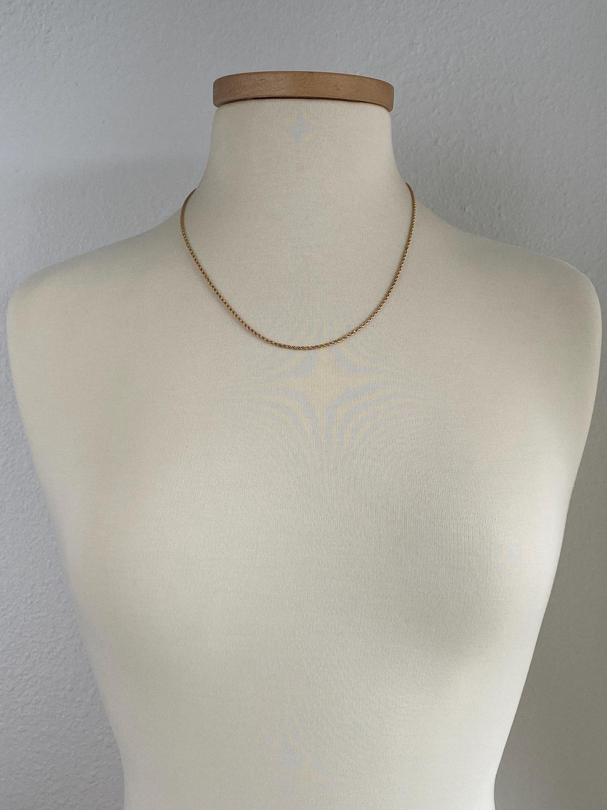Vintage Solid 14k Yellow Gold Rope Chain Necklace - 21 inches