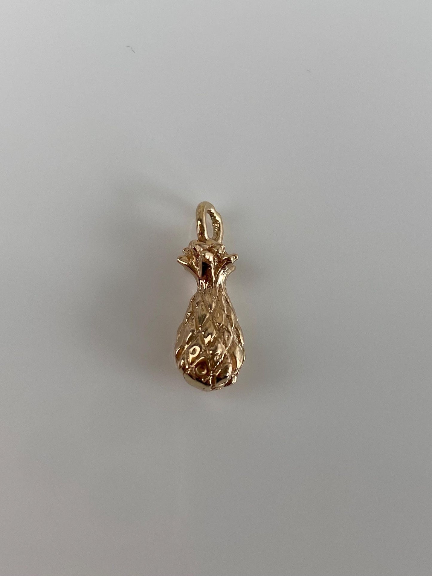 Vintage Solid 14k Rosey Gold Pineapple Charm