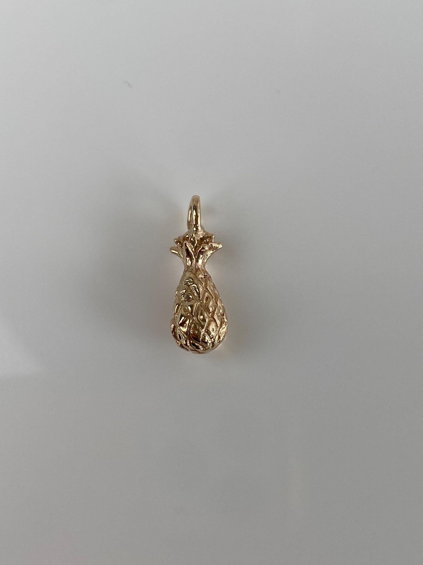 Vintage Solid 14k Rosey Gold Pineapple Charm