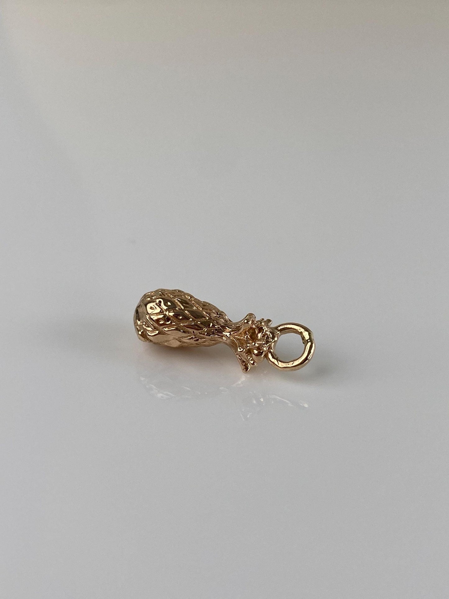 Vintage Solid 14k Rosey Gold Pineapple Charm