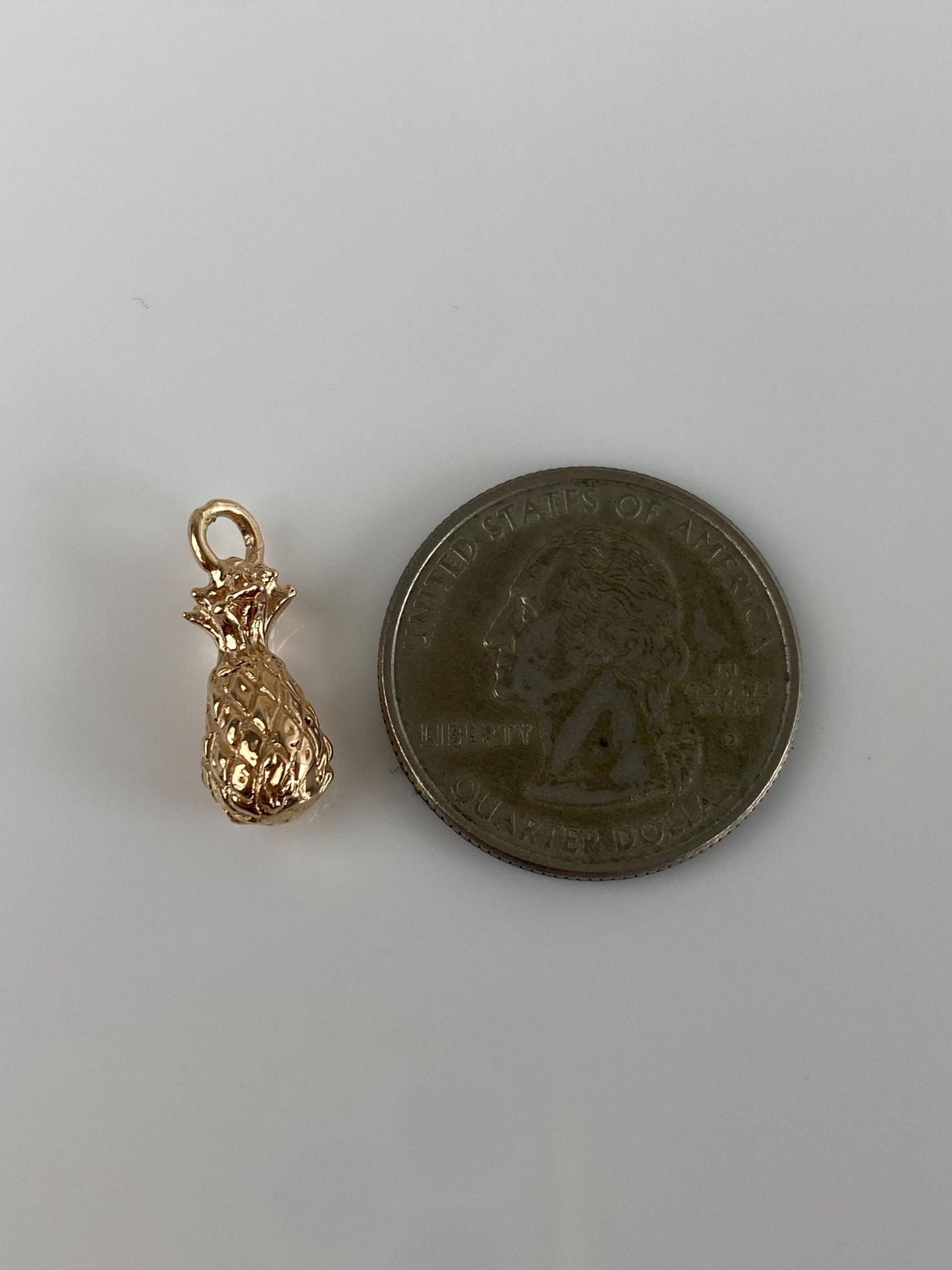 Vintage Solid 14k Rosey Gold Pineapple Charm