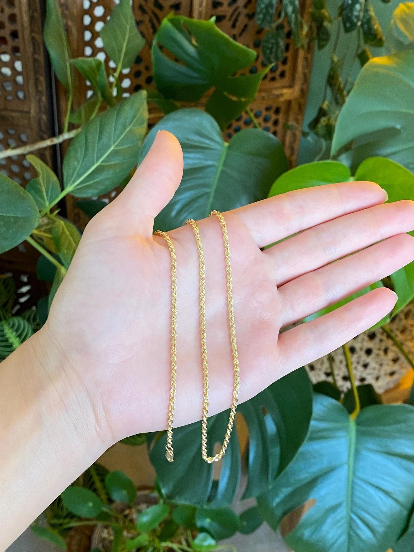 Vintage Solid 14k Yellow Gold Rope Chain Necklace - 24 inches