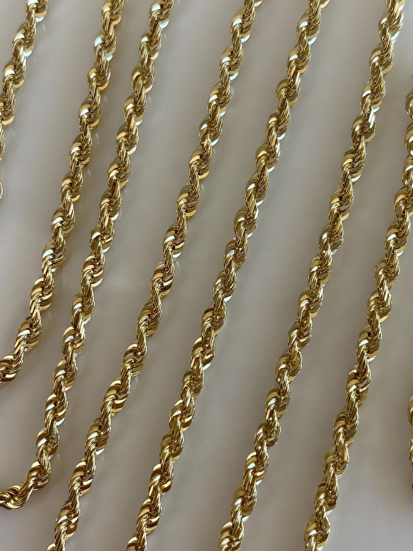 Vintage Solid 14k Yellow Gold Rope Chain Necklace - 24 inches