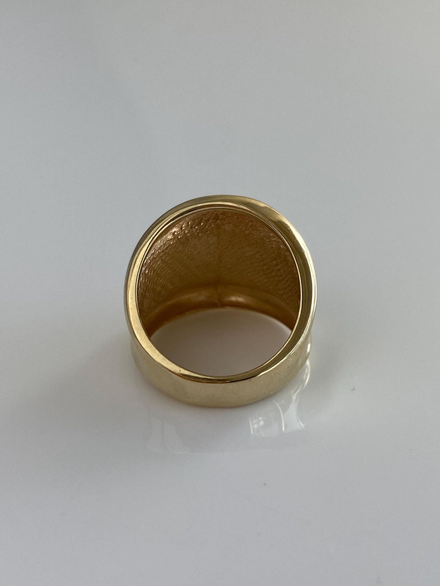 Vintage Solid 14k Yellow Gold Anticlastic Domed Ring - Size 5.75