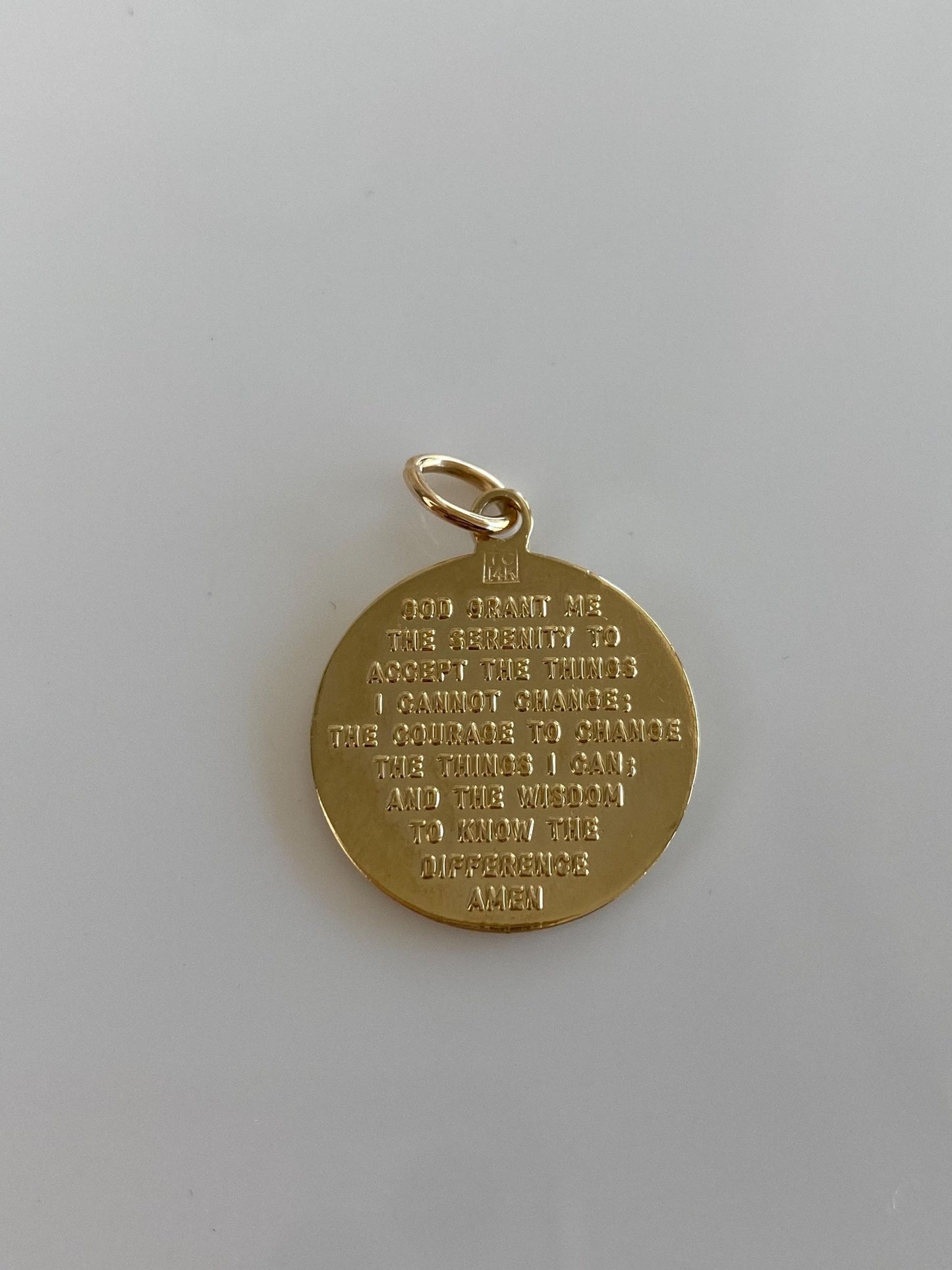 Vintage Solid 14k Serenity Prayer Praying Hands Charm