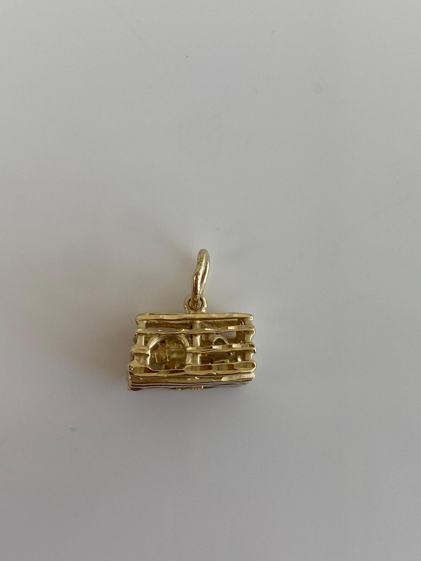Vintage Solid 14k Yellow Gold Lobster Trap Charm