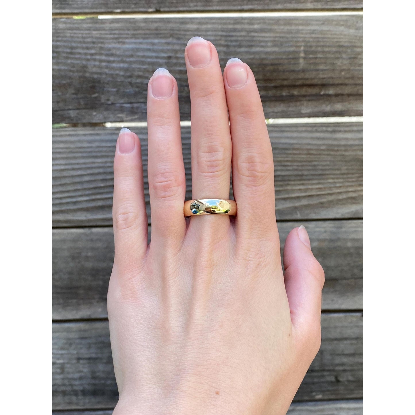 Vintage Solid 14k Yellow Gold Wide Ring Band - Size 12.75-13