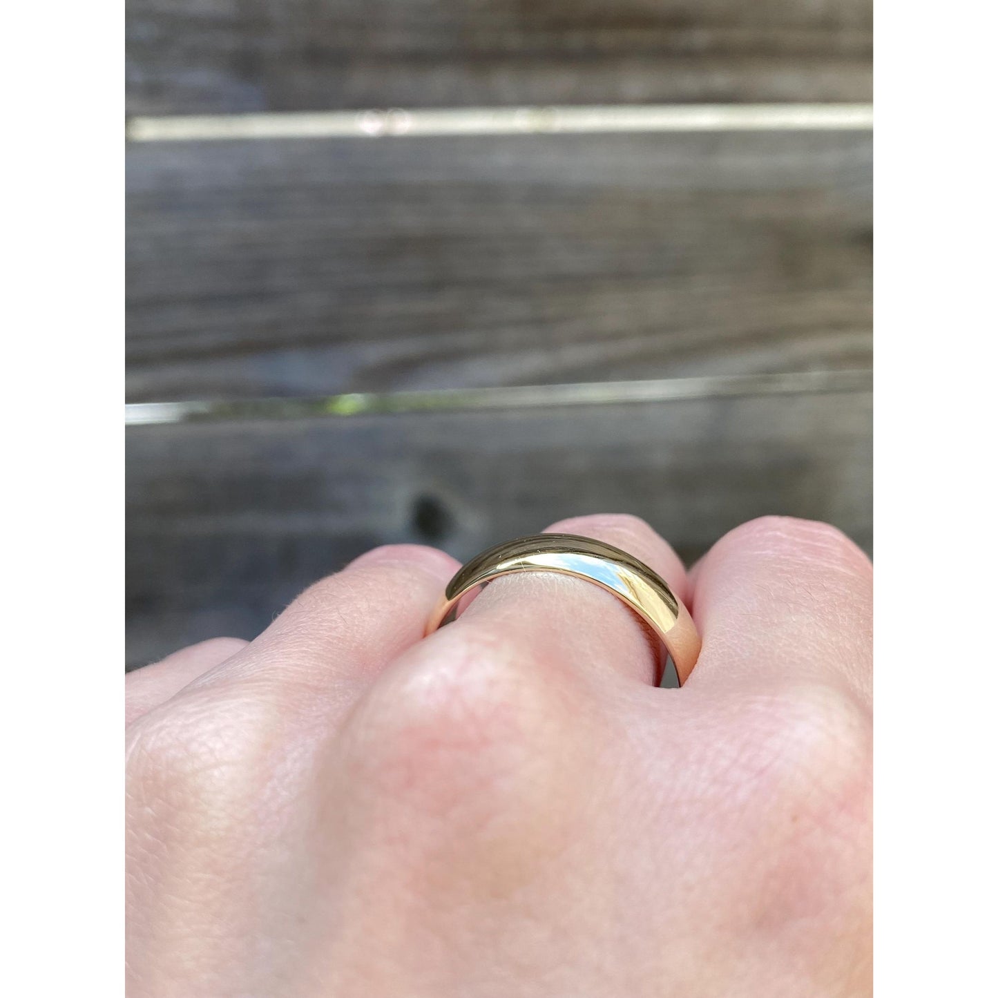 Vintage Solid 14k Yellow Gold Wide Ring Band - Size 12.75-13