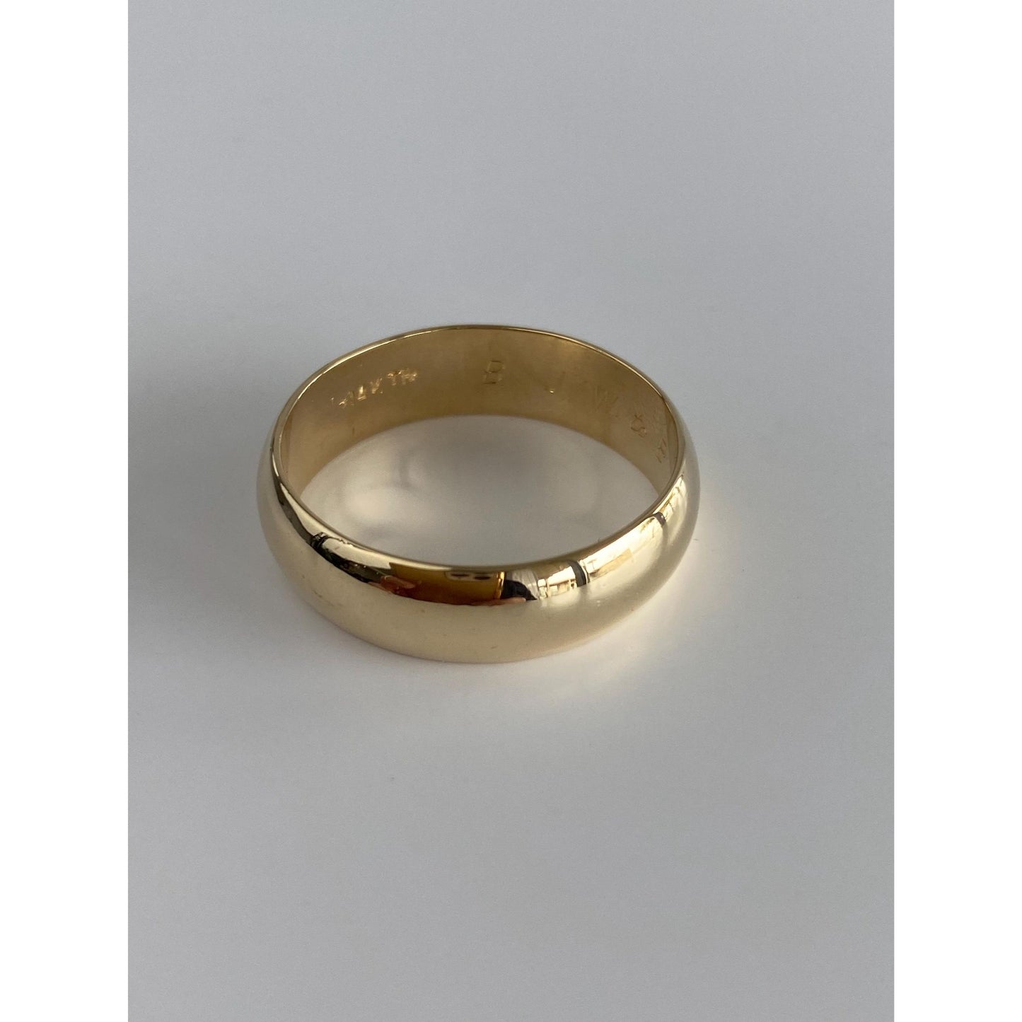 Vintage Solid 14k Yellow Gold Wide Ring Band - Size 12.75-13