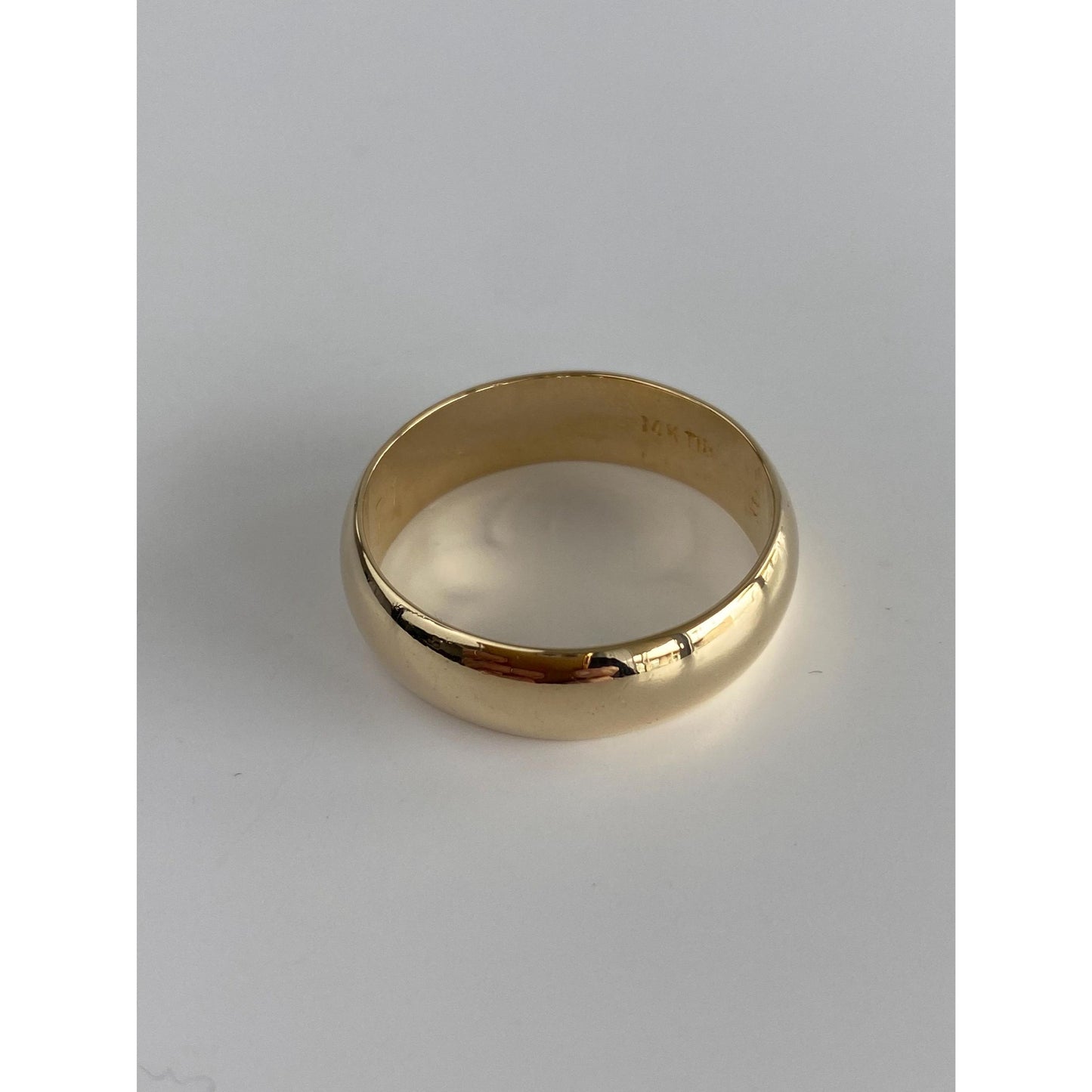 Vintage Solid 14k Yellow Gold Wide Ring Band - Size 12.75-13