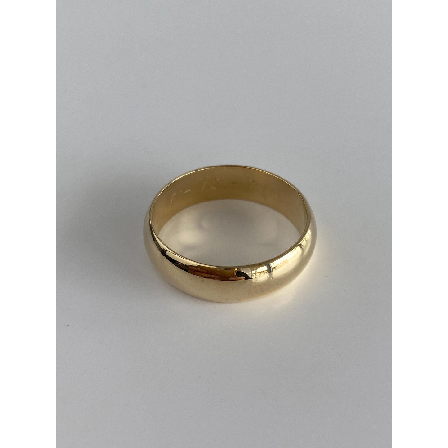Vintage Solid 14k Yellow Gold Wide Ring Band - Size 12.75-13