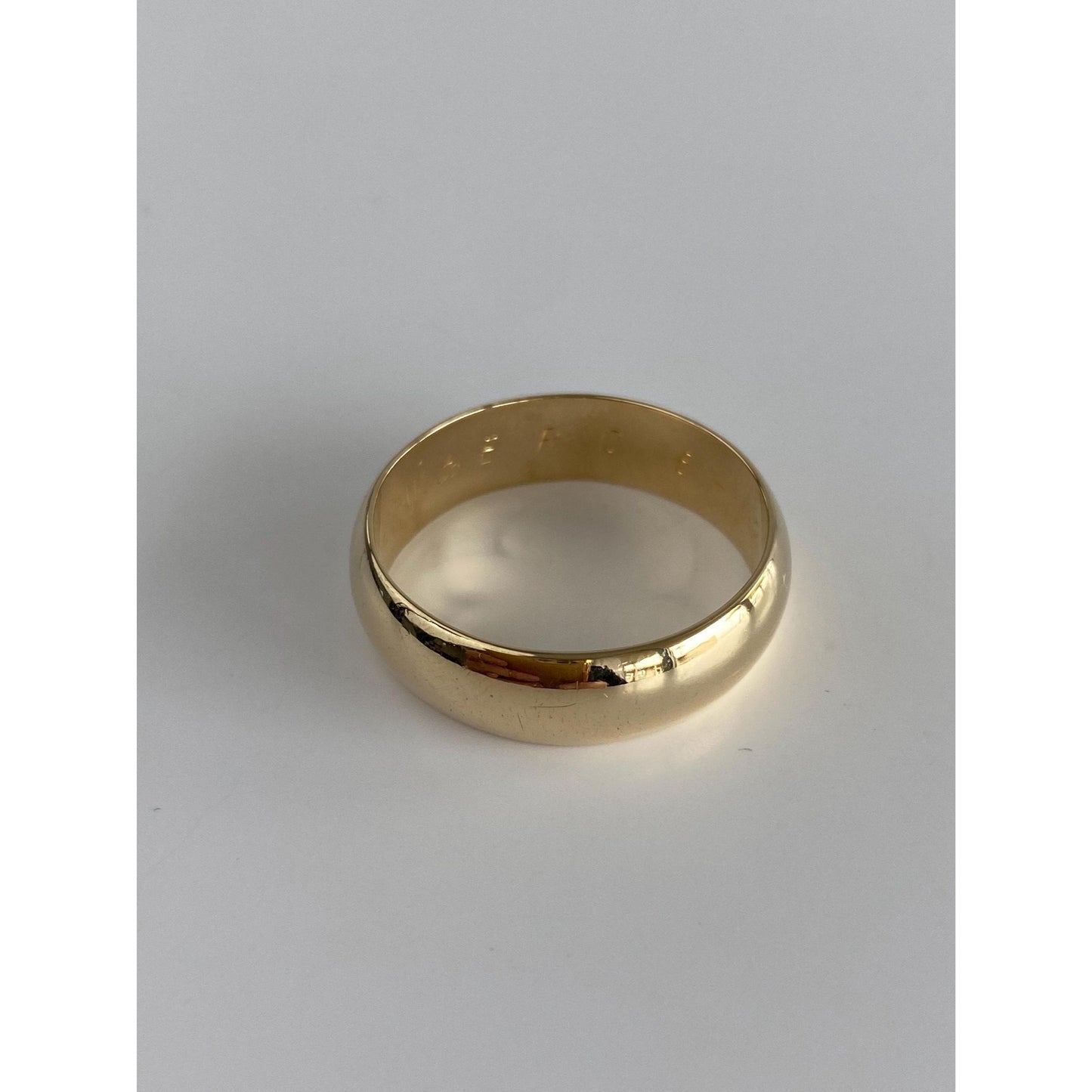Vintage Solid 14k Yellow Gold Wide Ring Band - Size 12.75-13