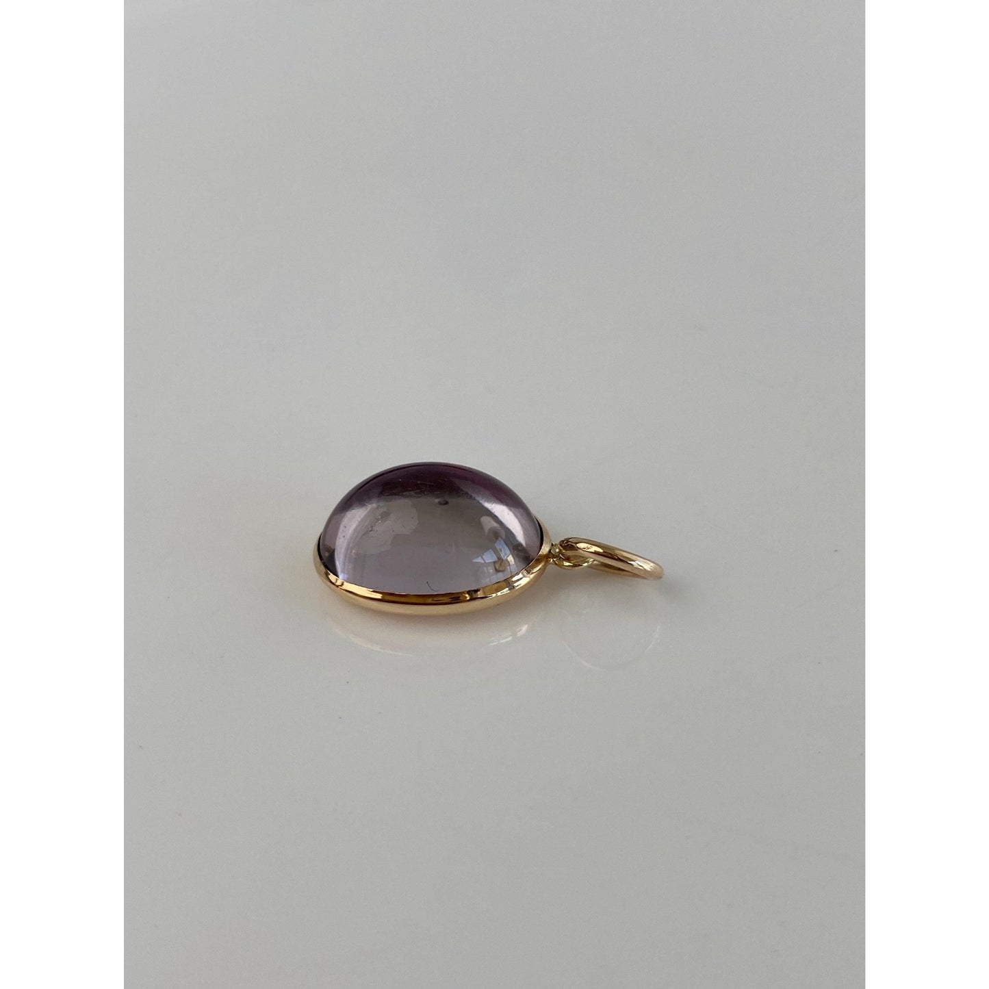 Solid 14k Yellow Gold Purple Quartz Cufflink Conversion Charm