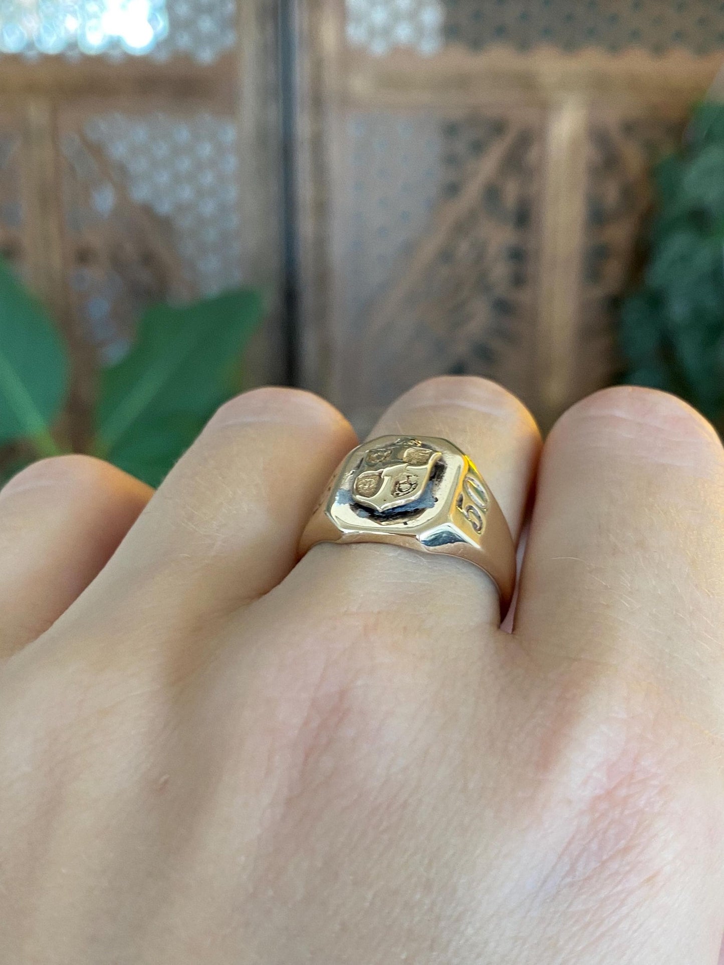 Vintage Solid 10k Yellow Gold 1950 Class Ring - Size 7.75