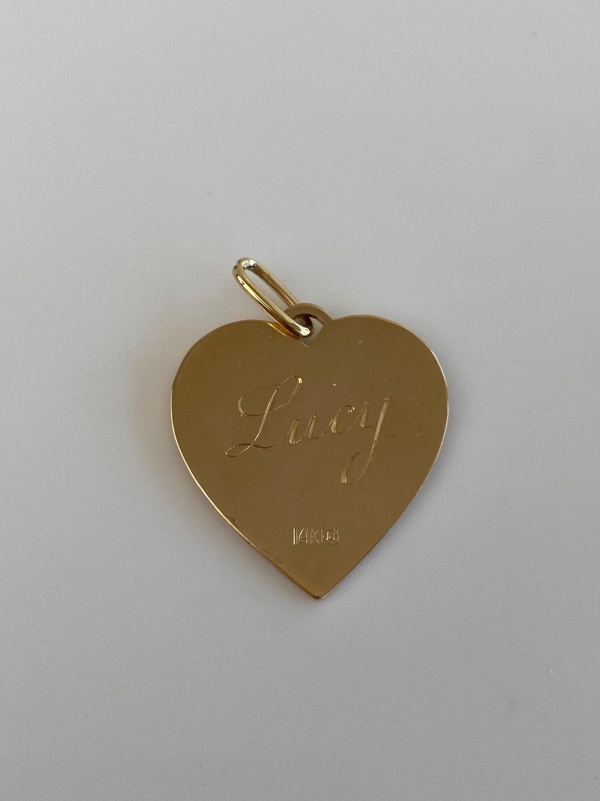 Vintage Solid 14k Happy Birthday Lucy Heart Charm