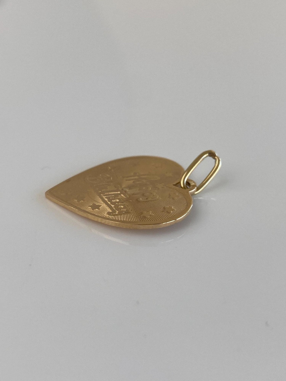 Vintage Solid 14k Happy Birthday Lucy Heart Charm