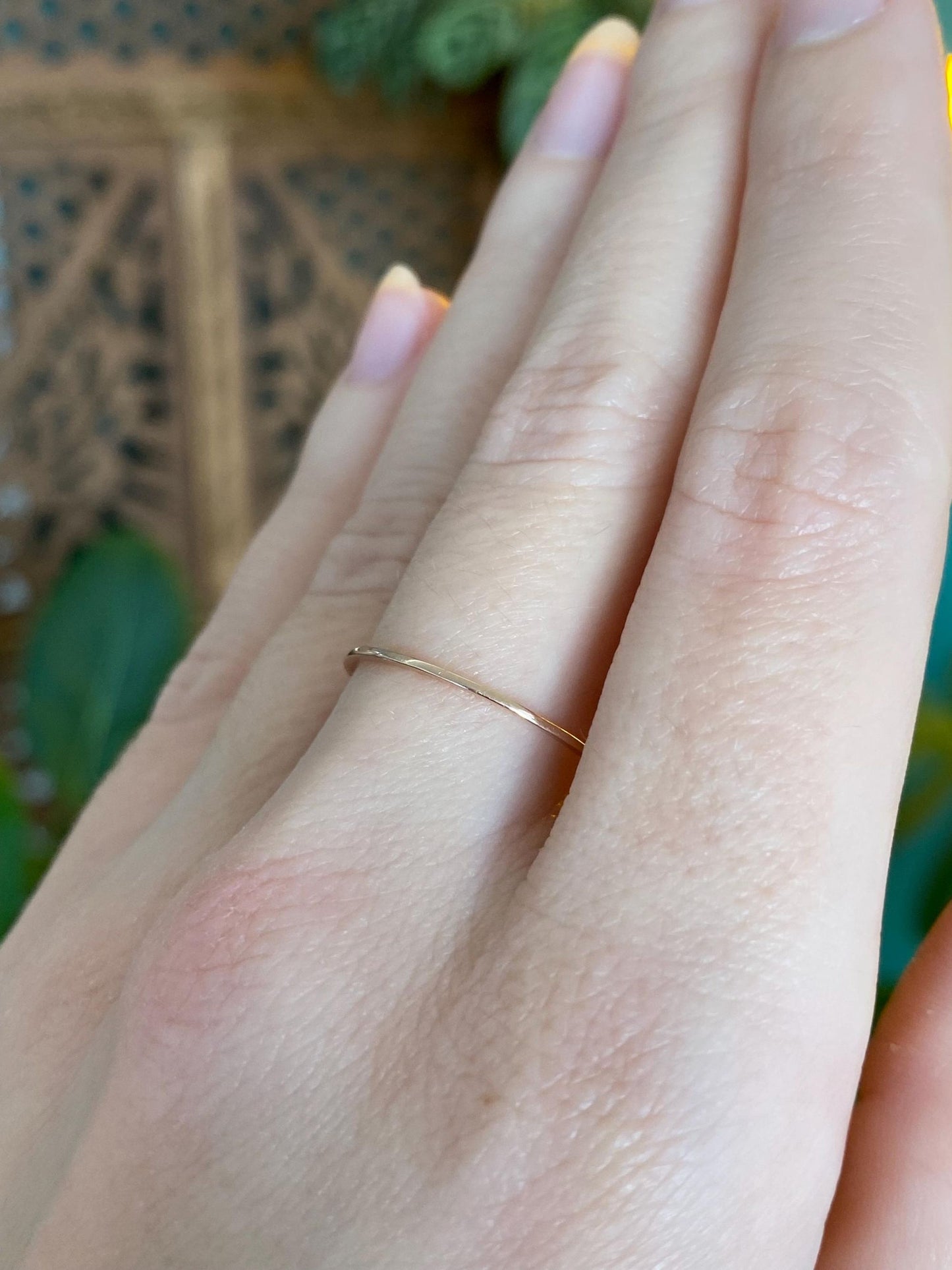 Vintage Solid 14k Rose Gold Thin Ring Band - Size 8.25