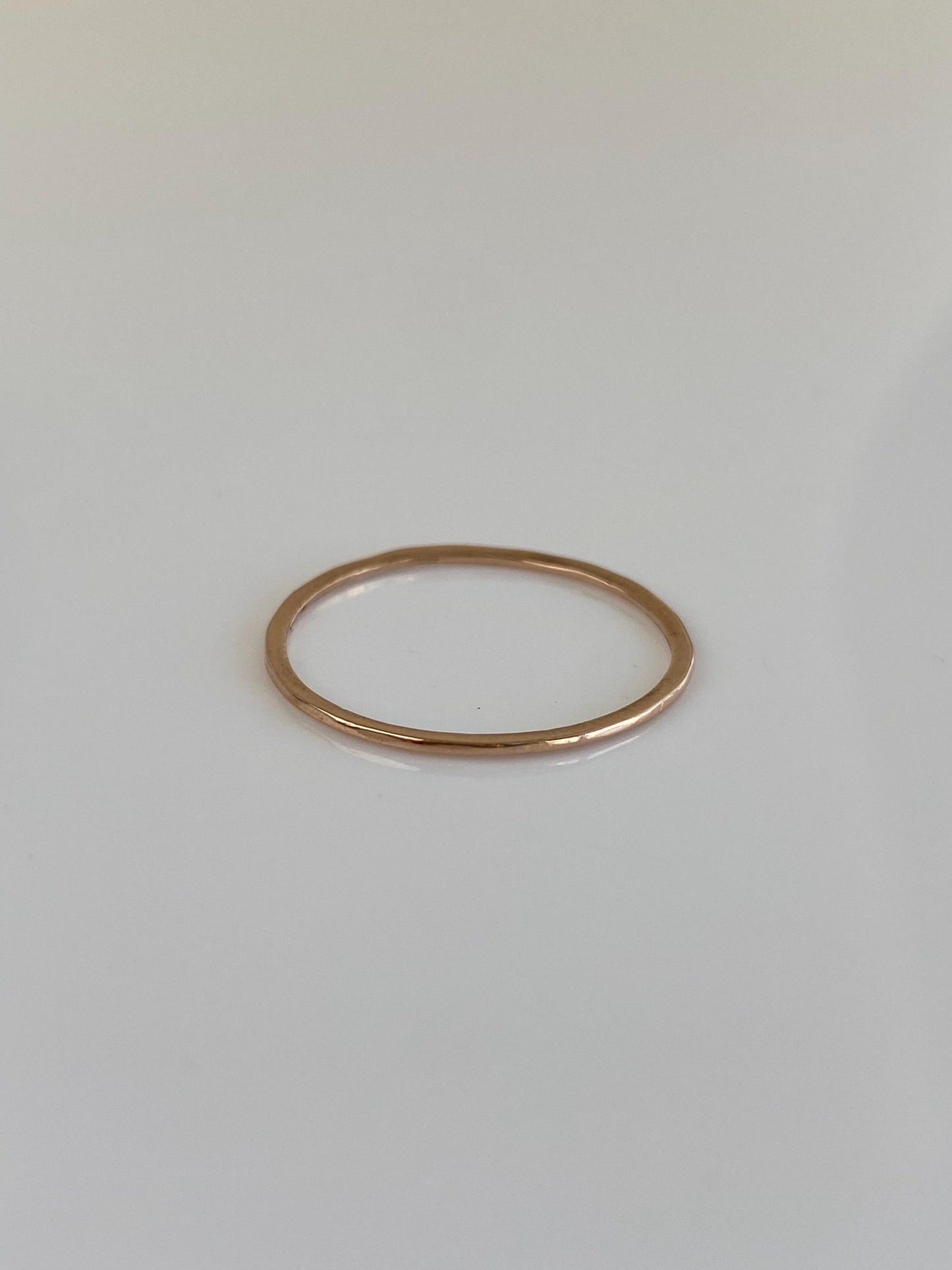 Vintage Solid 14k Rose Gold Thin Ring Band - Size 8.25