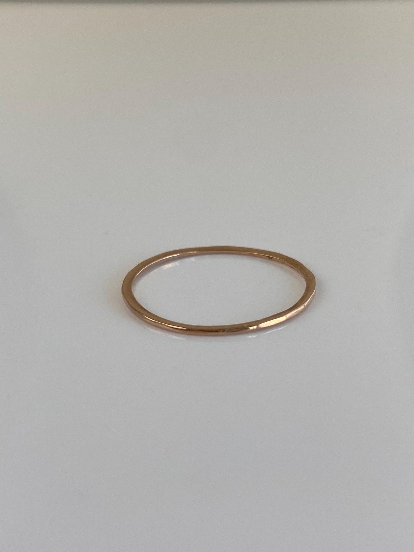 Vintage Solid 14k Rose Gold Thin Ring Band - Size 8.25