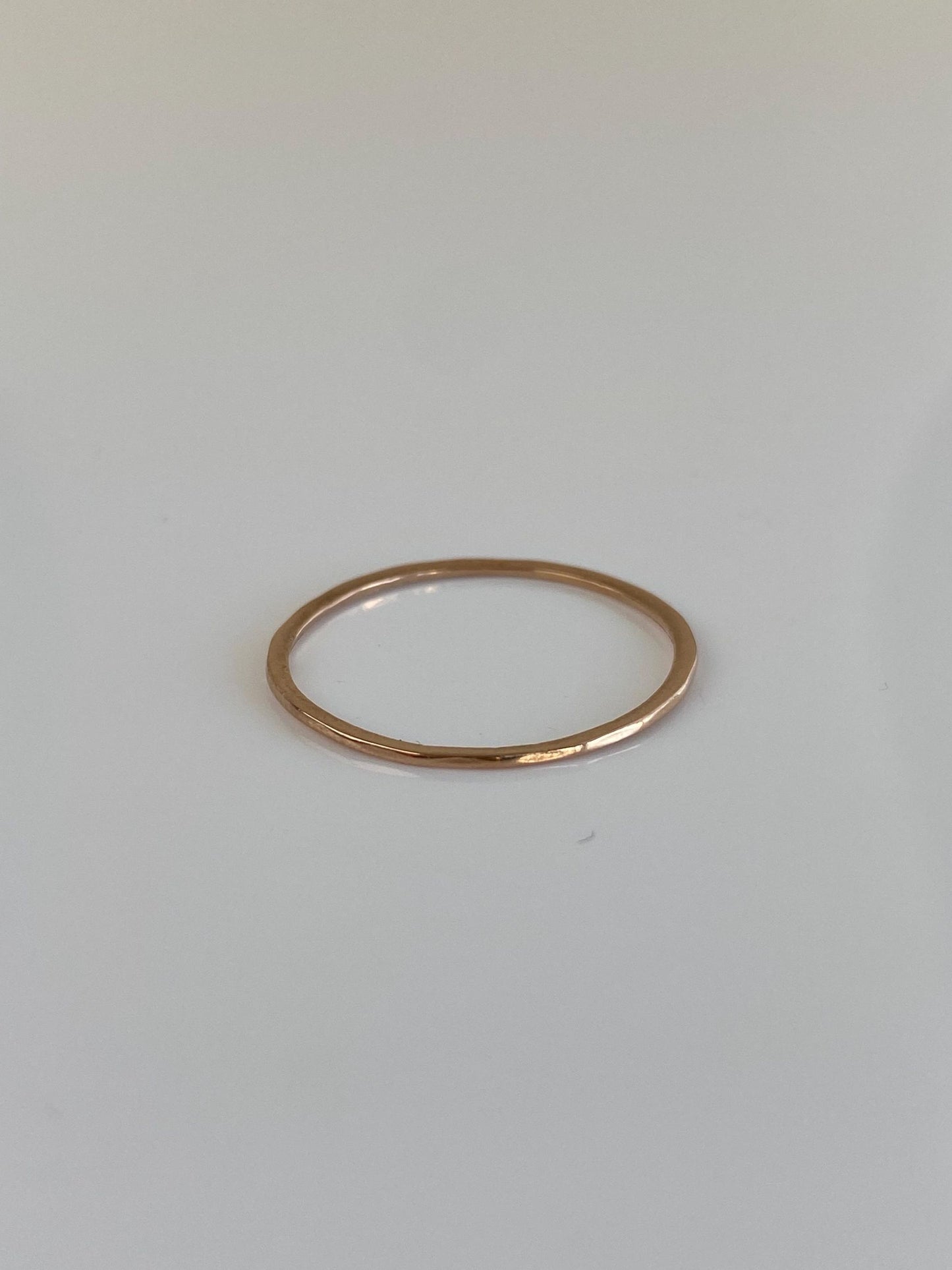 Vintage Solid 14k Rose Gold Thin Ring Band - Size 8.25