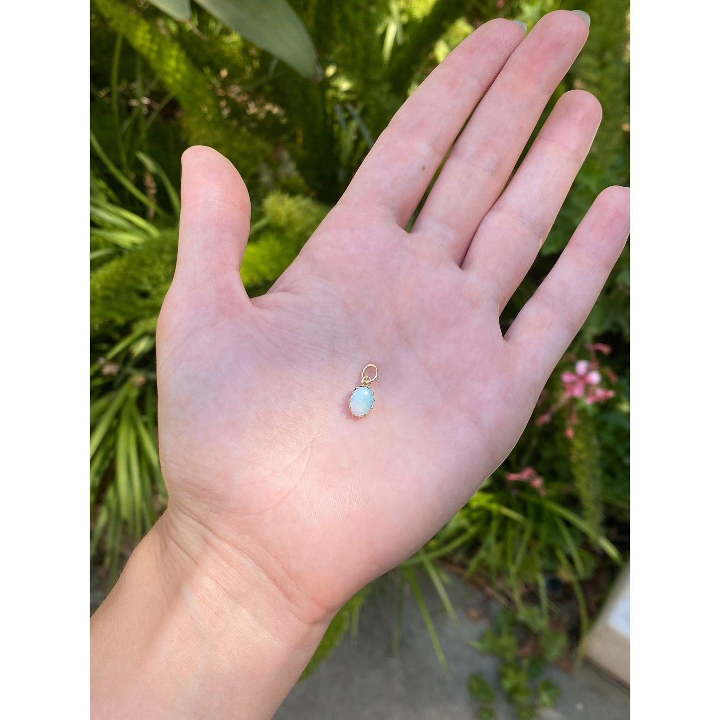 Vintage Solid 14k Yellow Gold Opal Charm