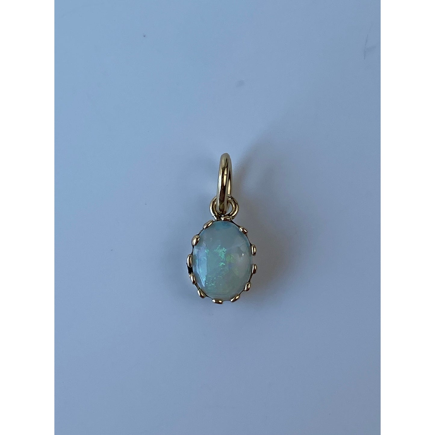 Vintage Solid 14k Yellow Gold Opal Charm