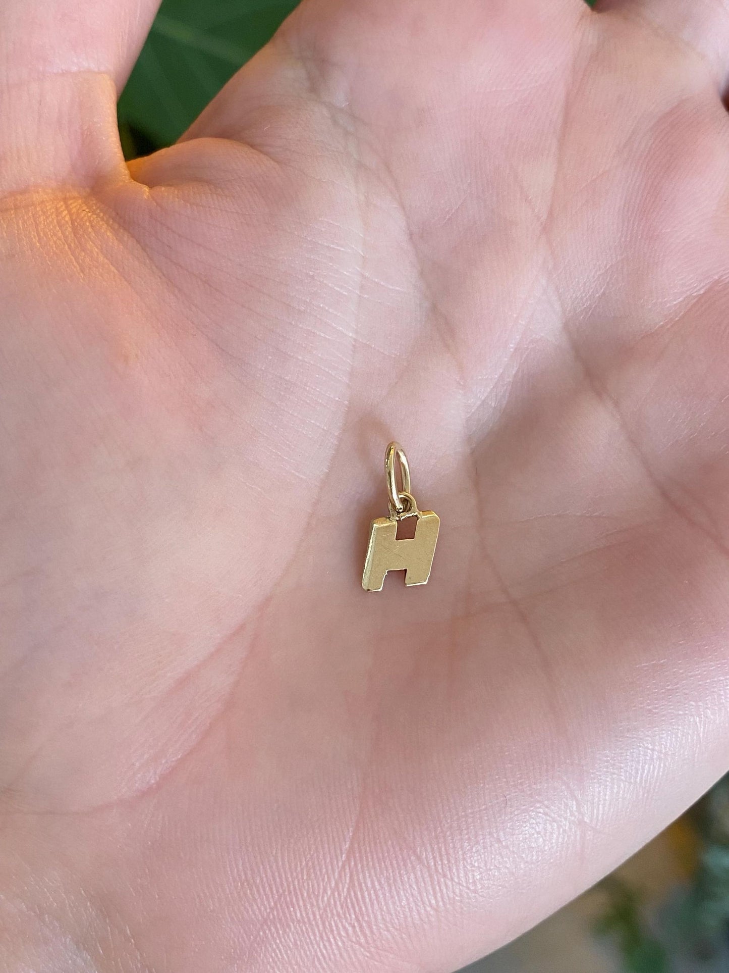 Vintage Solid 14k Yellow Gold Initial "H" Charm