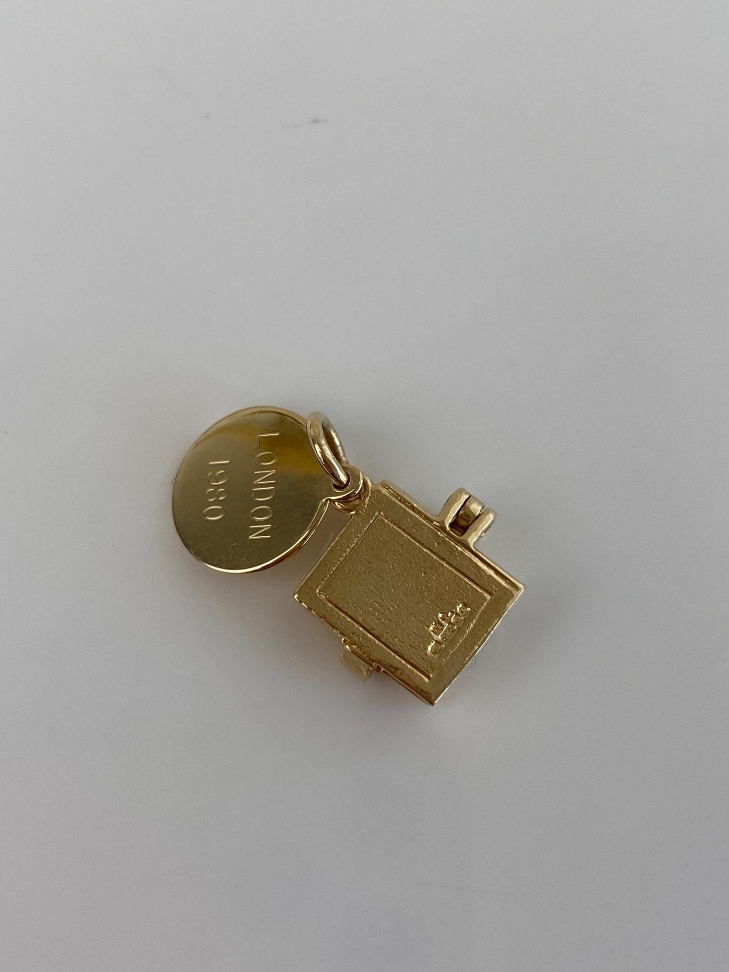 Vintage Solid 9k Yellow Gold Bible Book London 1980 Charm