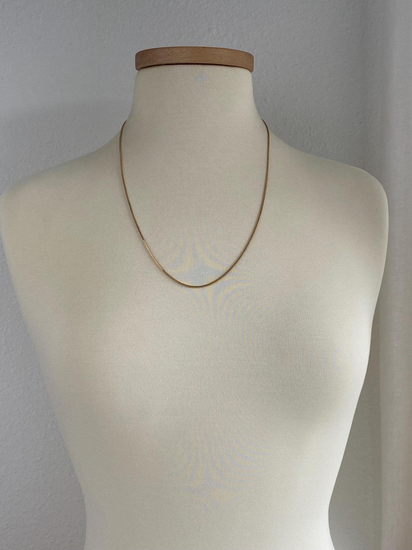 Solid 14k Yellow Gold Square Wheat Chain Necklace - 24.25 inches