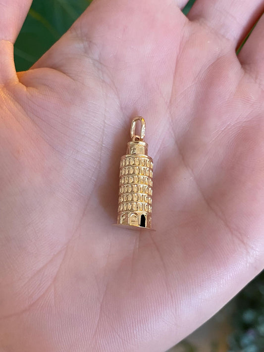 Vintage 18k Yellow Gold Leaning Tower of Pisa Charm