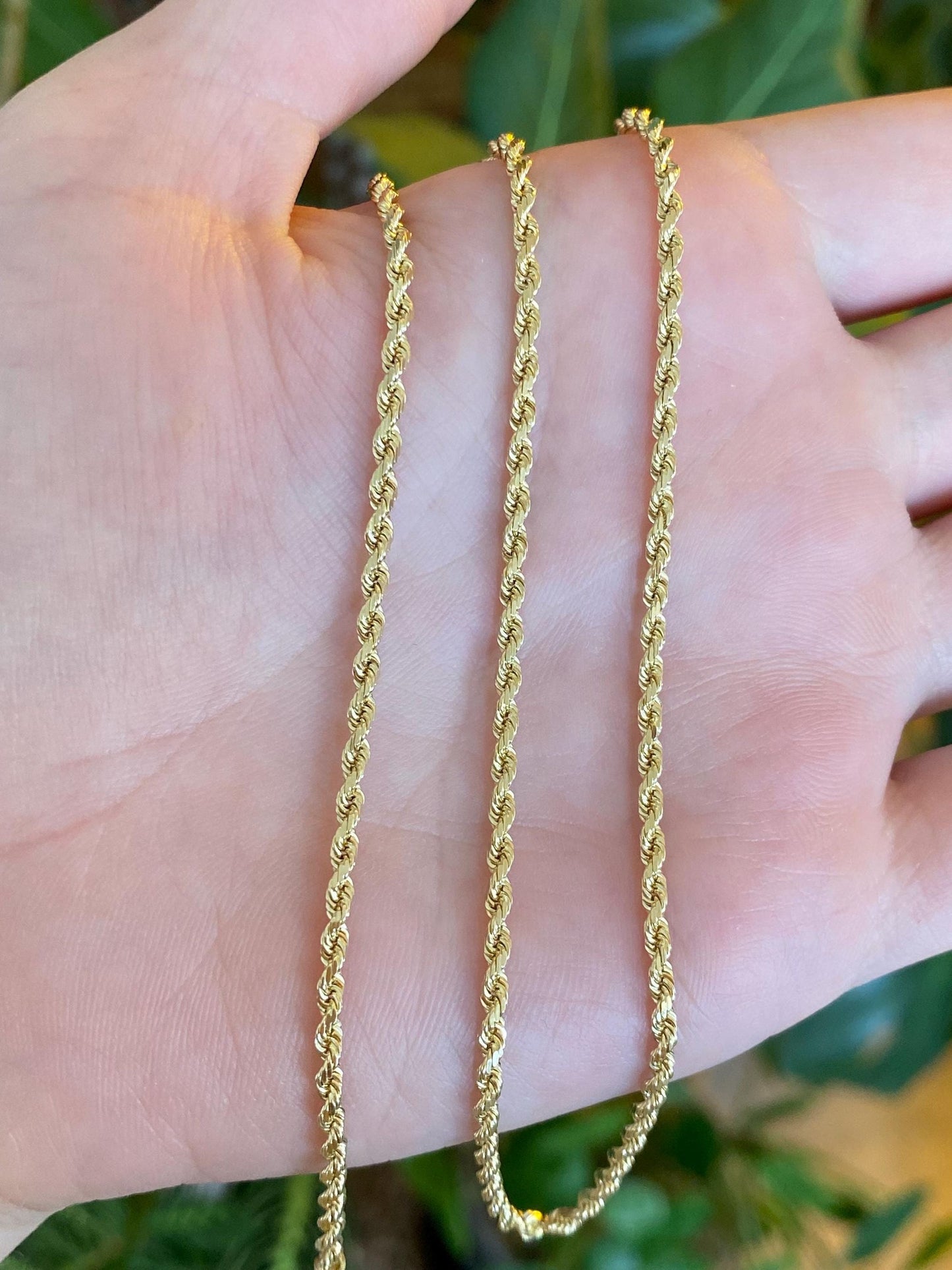 Vintage Solid 14k Yellow Gold Long Rope Chain Necklace - 23.75 inches