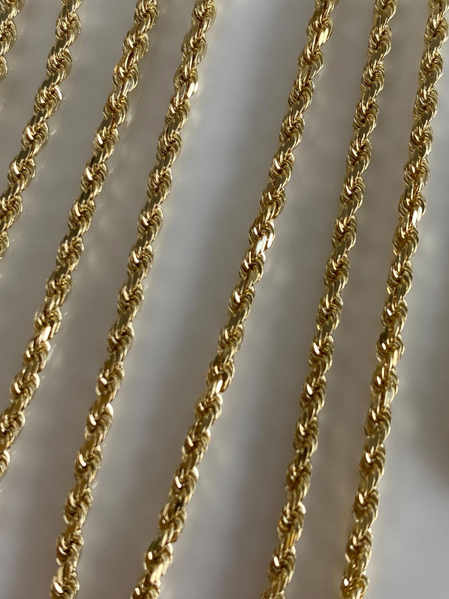 Vintage Solid 14k Yellow Gold Long Rope Chain Necklace - 23.75 inches